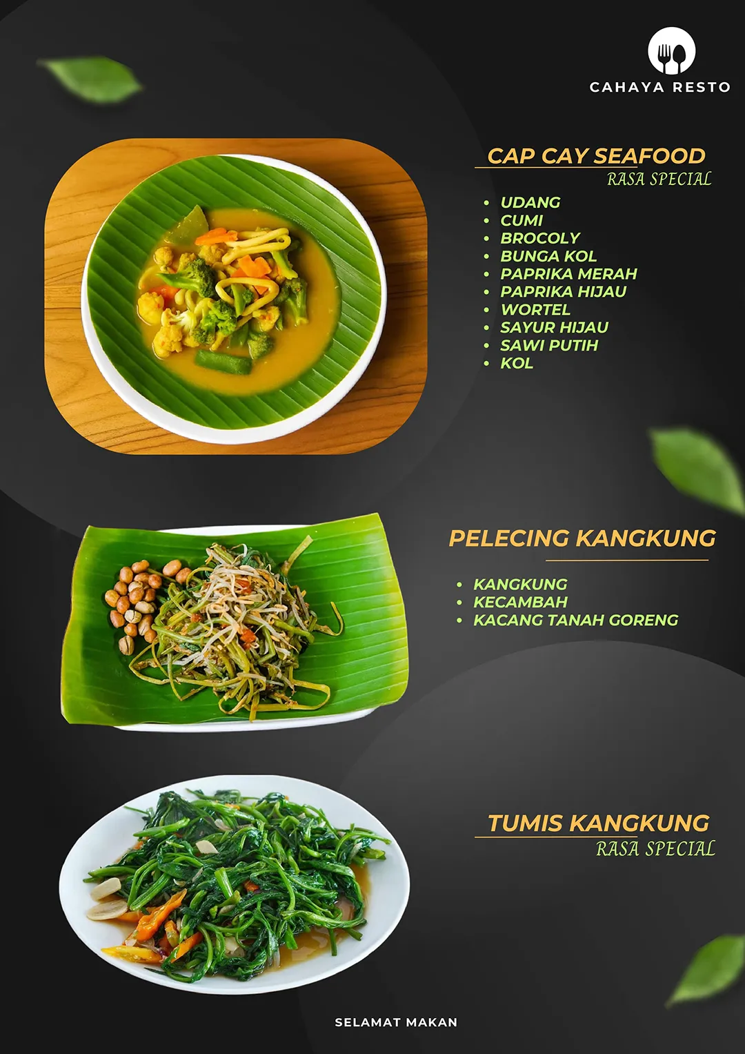 Cap Cay Seafood & Kangkung Special - Cahaya Resto Seafood Singaraja