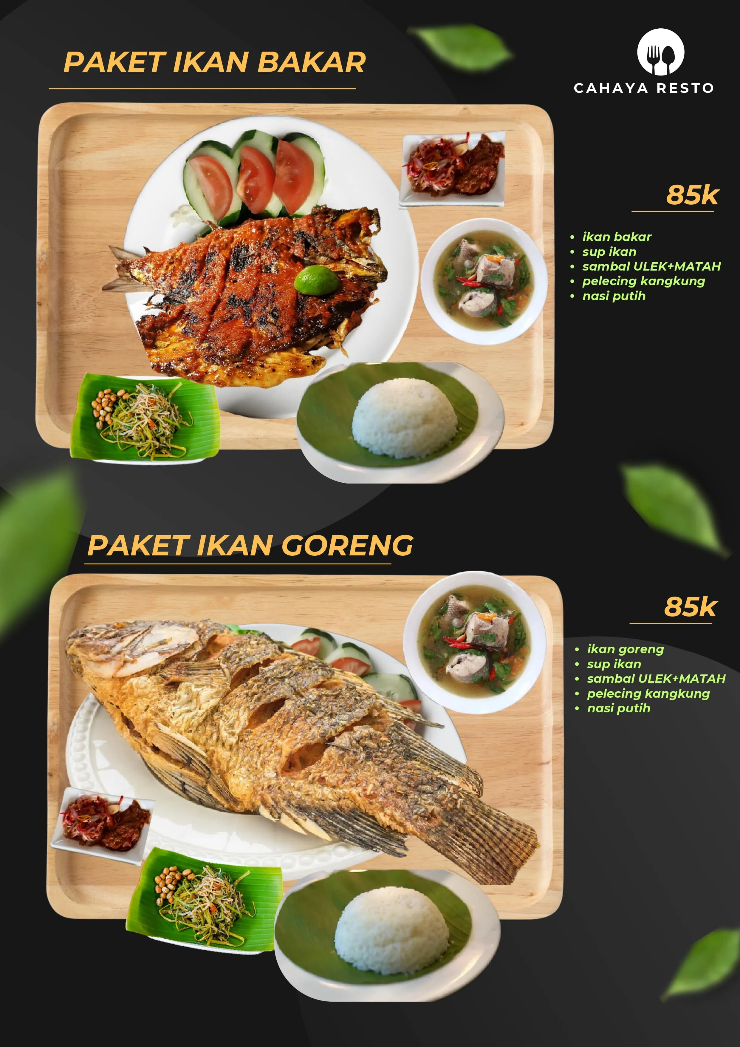 Paket Ikan Bakar & Goreng - Cahaya Resto Seafood Singaraja